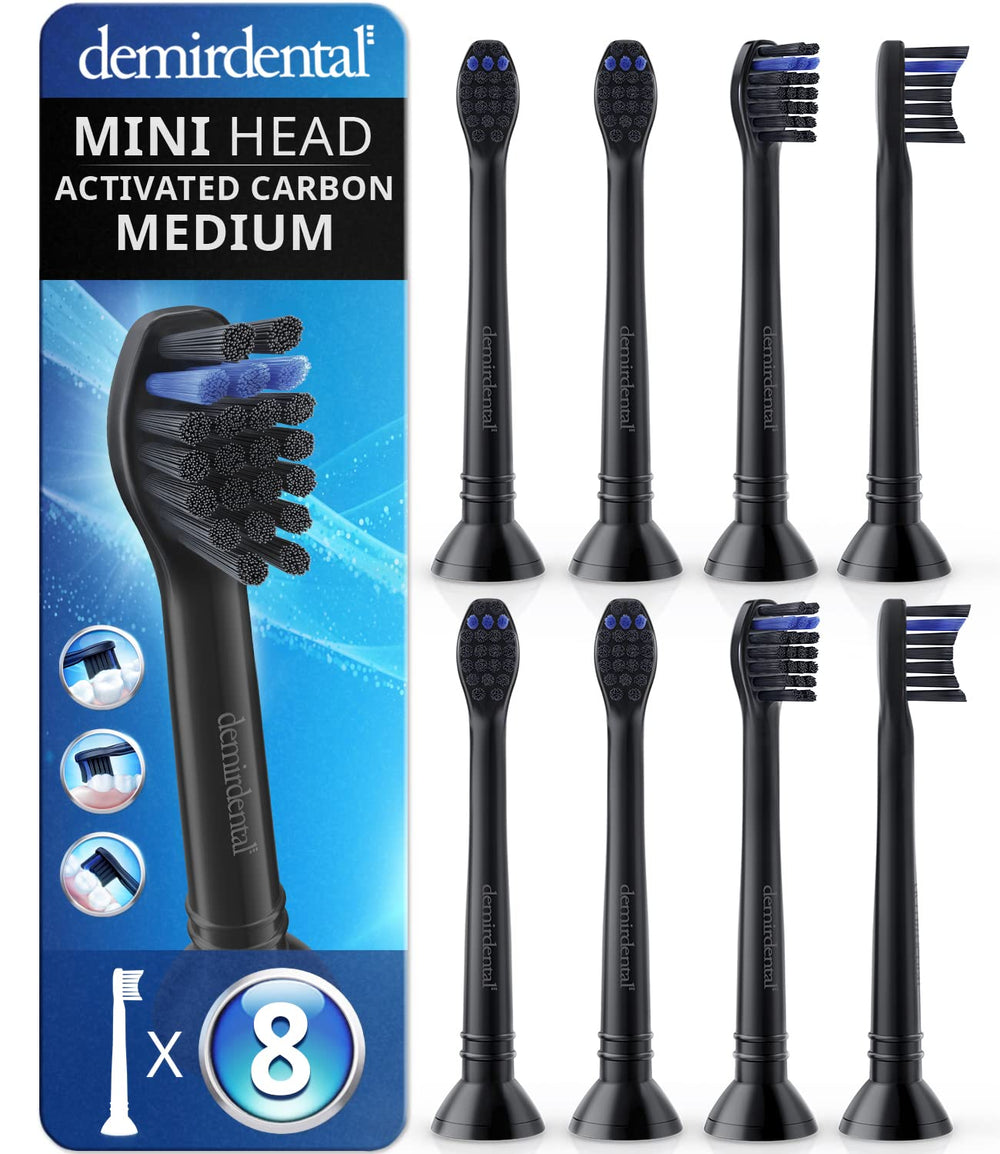demirdental Active Charcoal Mini Medium Toothbrush Heads for Philips Sonicare - image 1