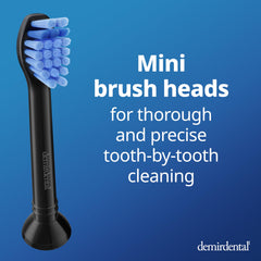 Filaments rounded for gentle cleaning on teeth and gums