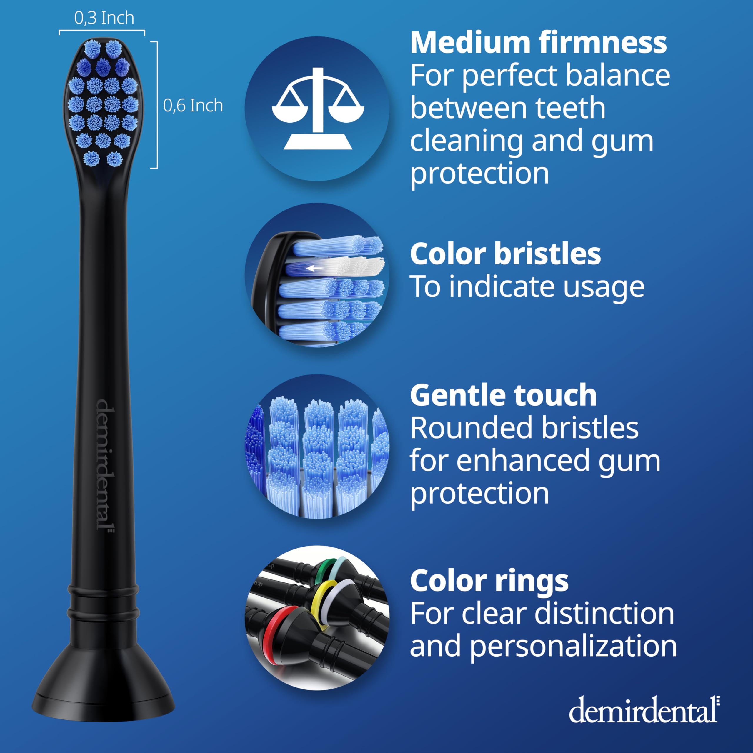German-engineered demirdental replacement toothbrushes tested by institutes