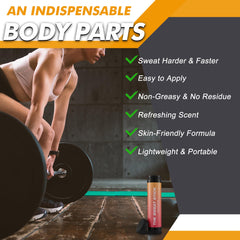 Demissle Sweat Gel Stick on arms enables precise roll-on for upper body