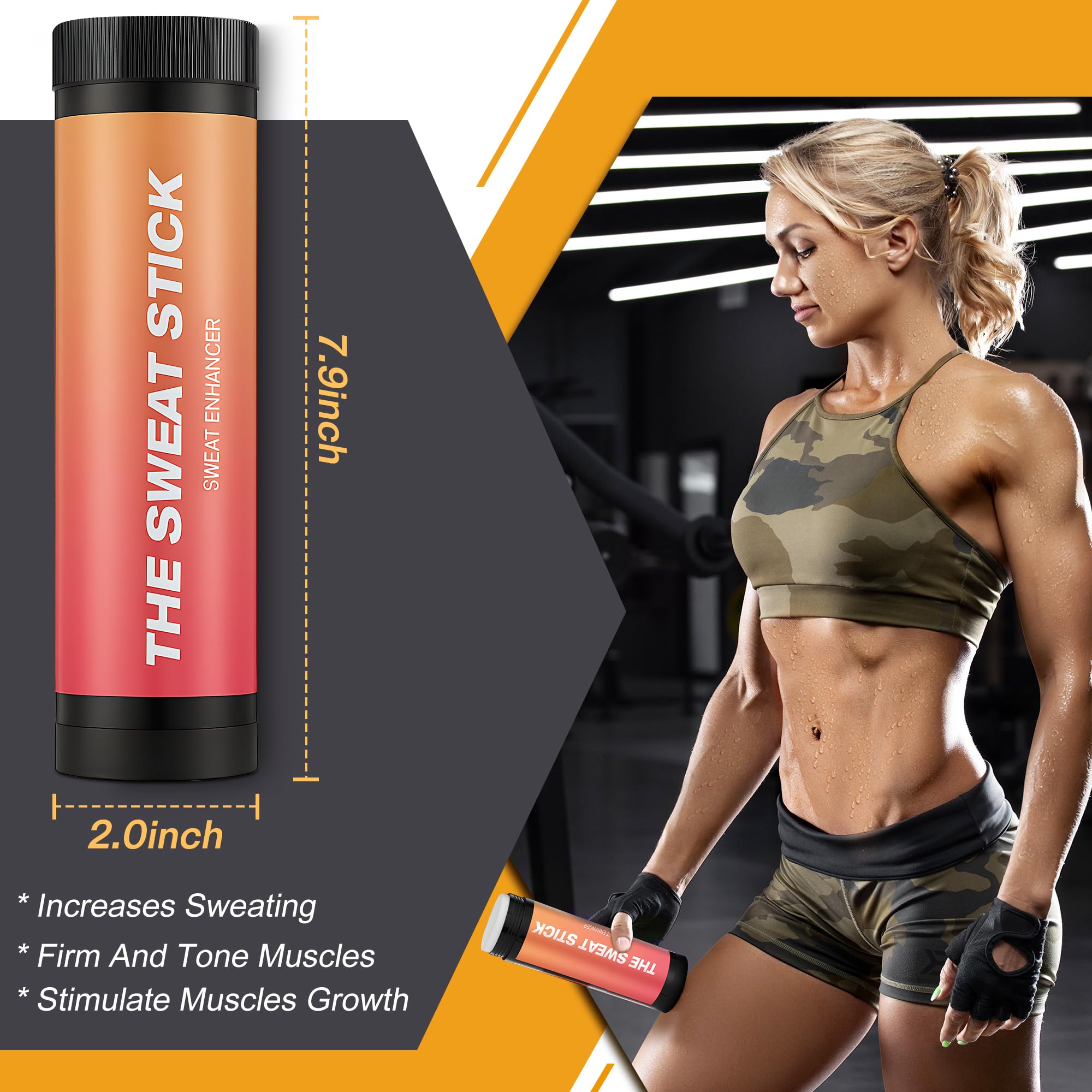 Demissle Sweat Gel Stick roll-on application demonstrates precise, mess-free workout use