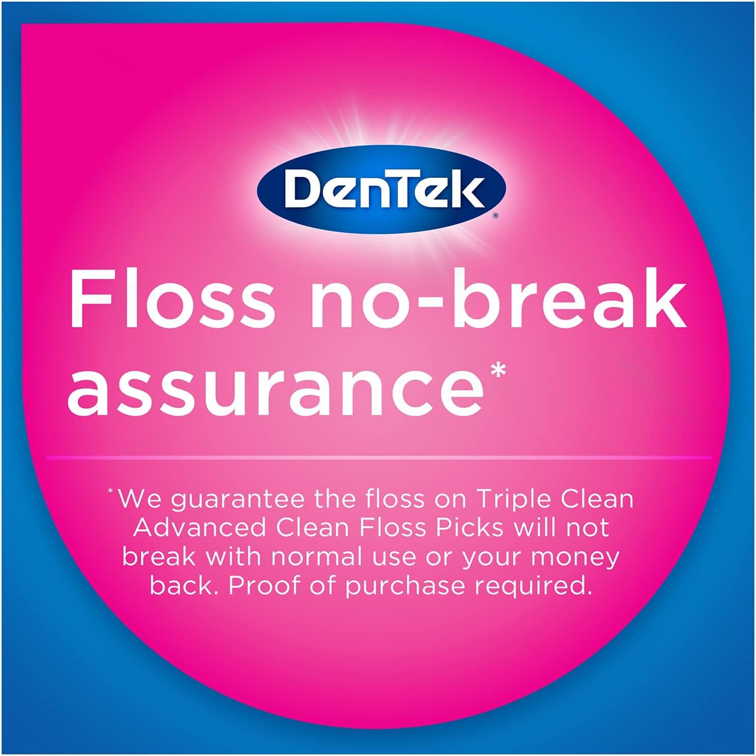 No Break Guarantee badge on floss picks packaging