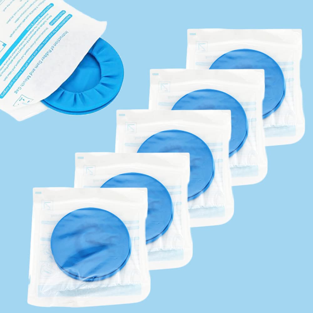 Orthodontic lip protector and mouth opener with blue dental dam retractors