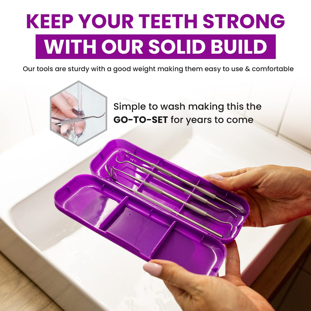 Close-up of Purple Dental Duty hygiene kit components