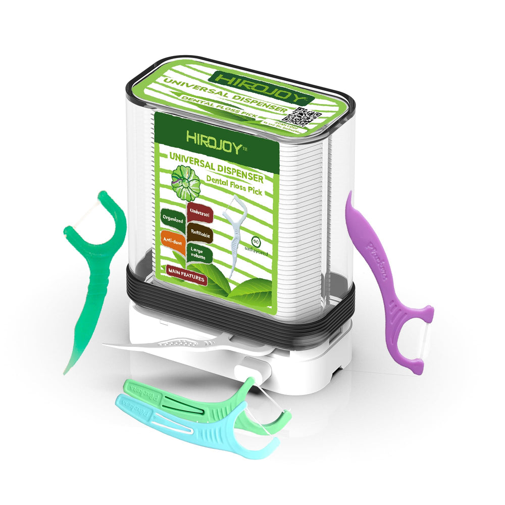 Front view of dental floss pick holder