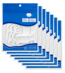 Dental floss picks with toothpick end, ergonomic handle, 350-count