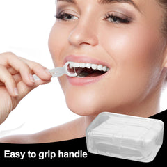 Unflavored dental flossers with folding toothpick design