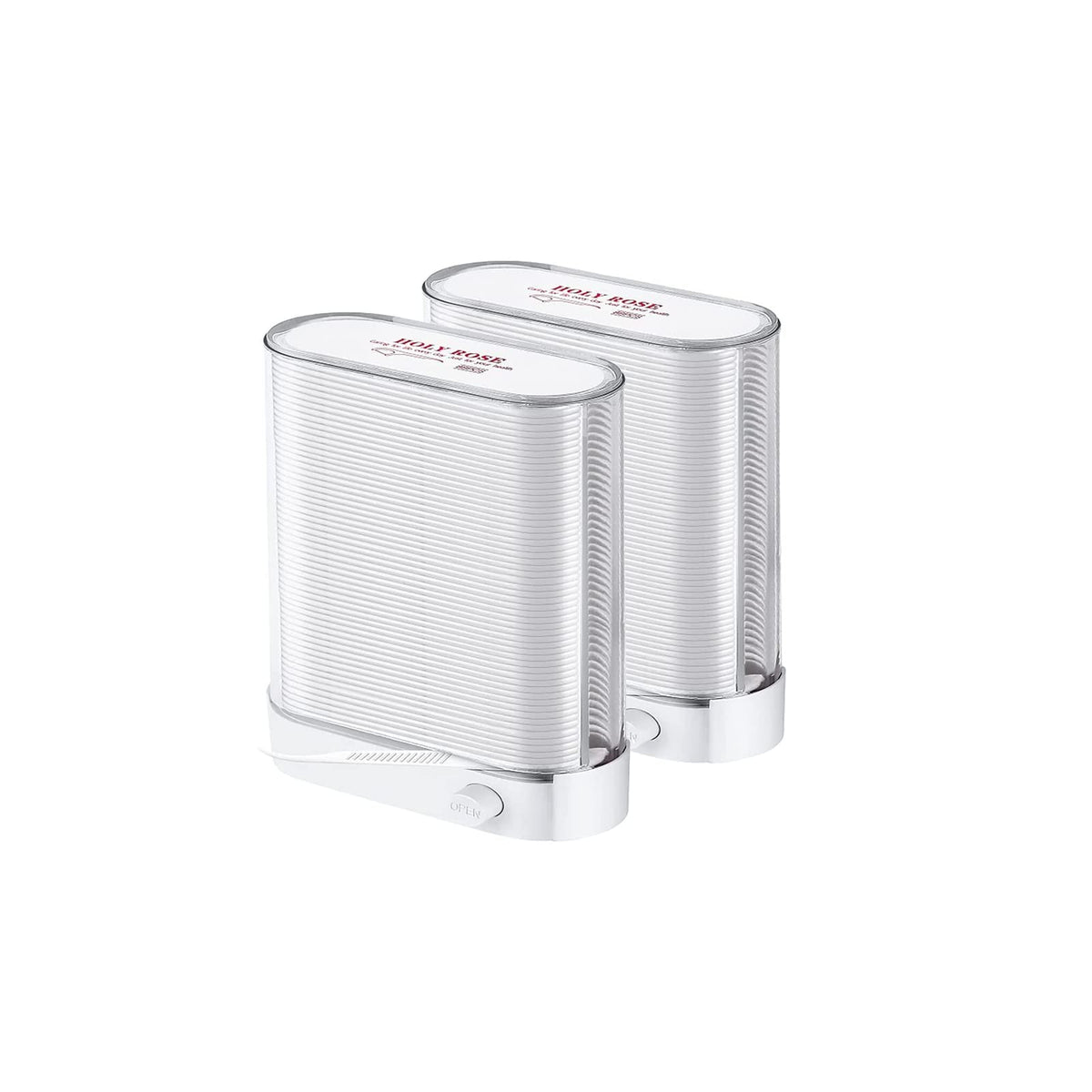 Clear case dental floss picks dispenser front view