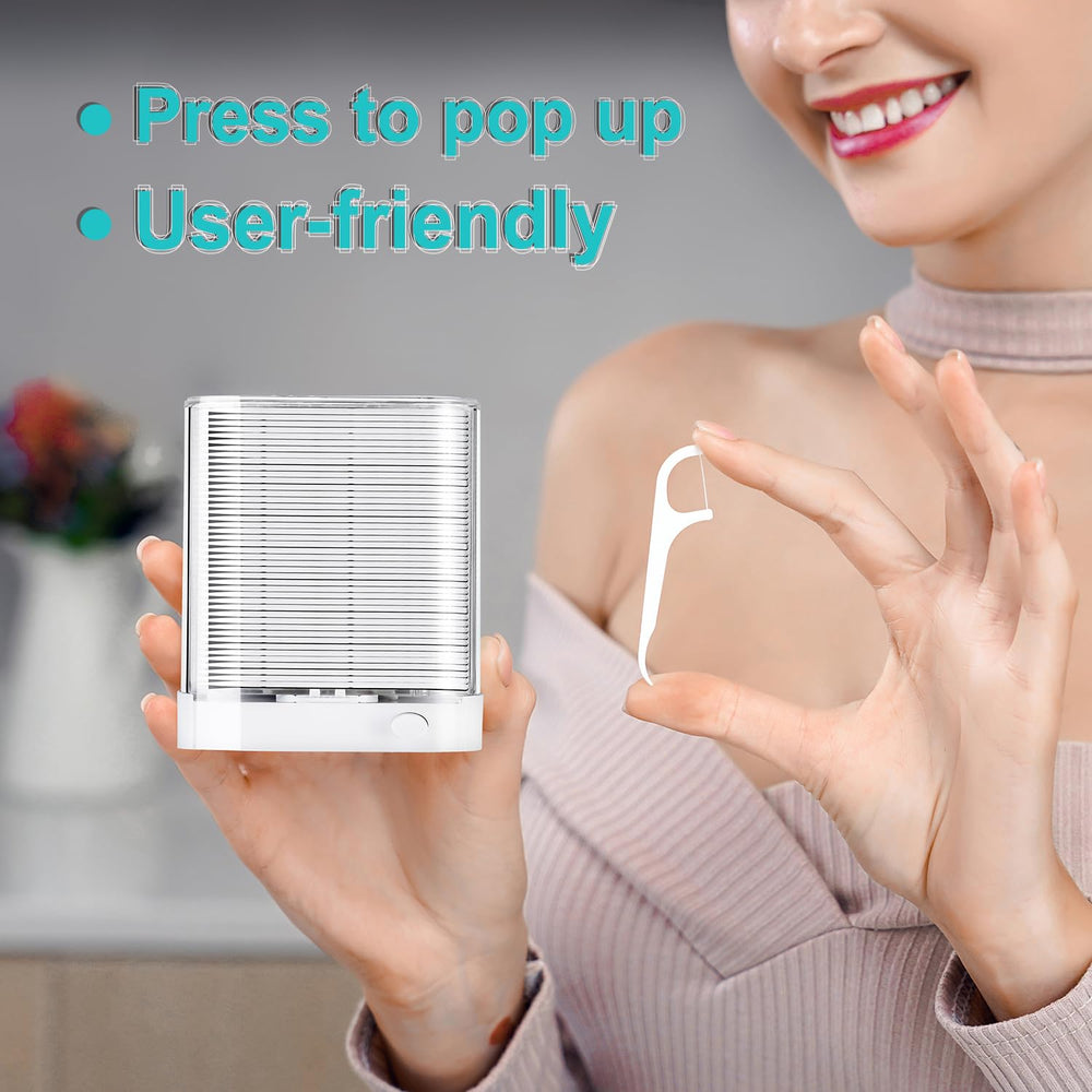 One-touch refillable dental floss dispenser