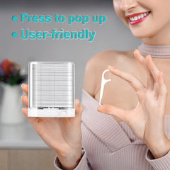 One-touch refillable dental floss dispenser
