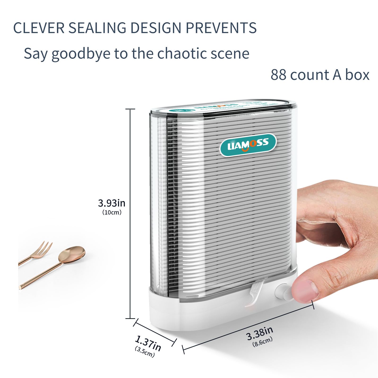 Transparent floss dispensers showing 88-floss-stick capacity each
