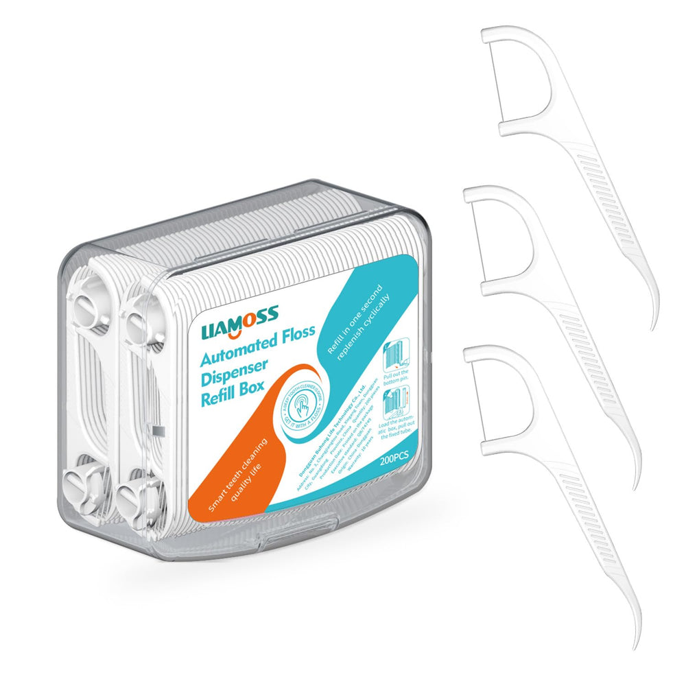 Box of 200 dental floss picks refill box