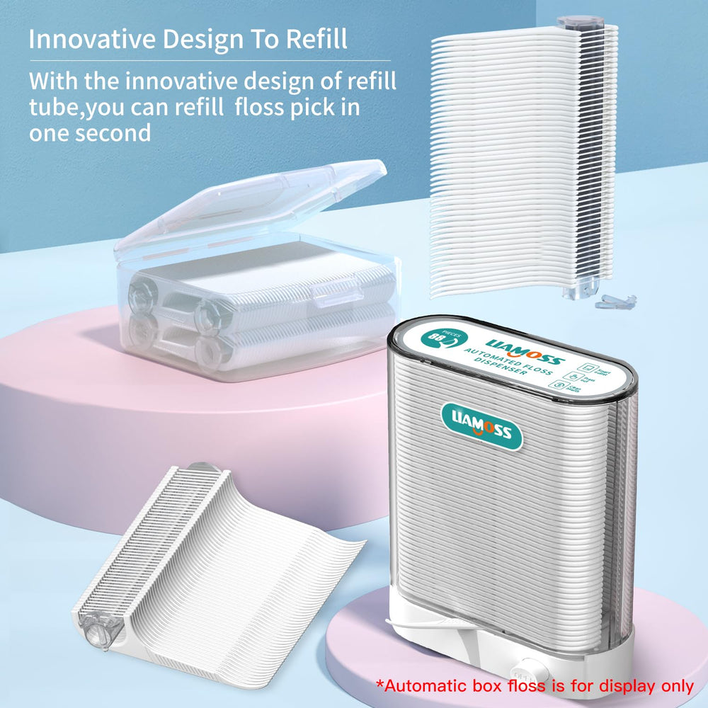 Floss picks removing plaque and food particles