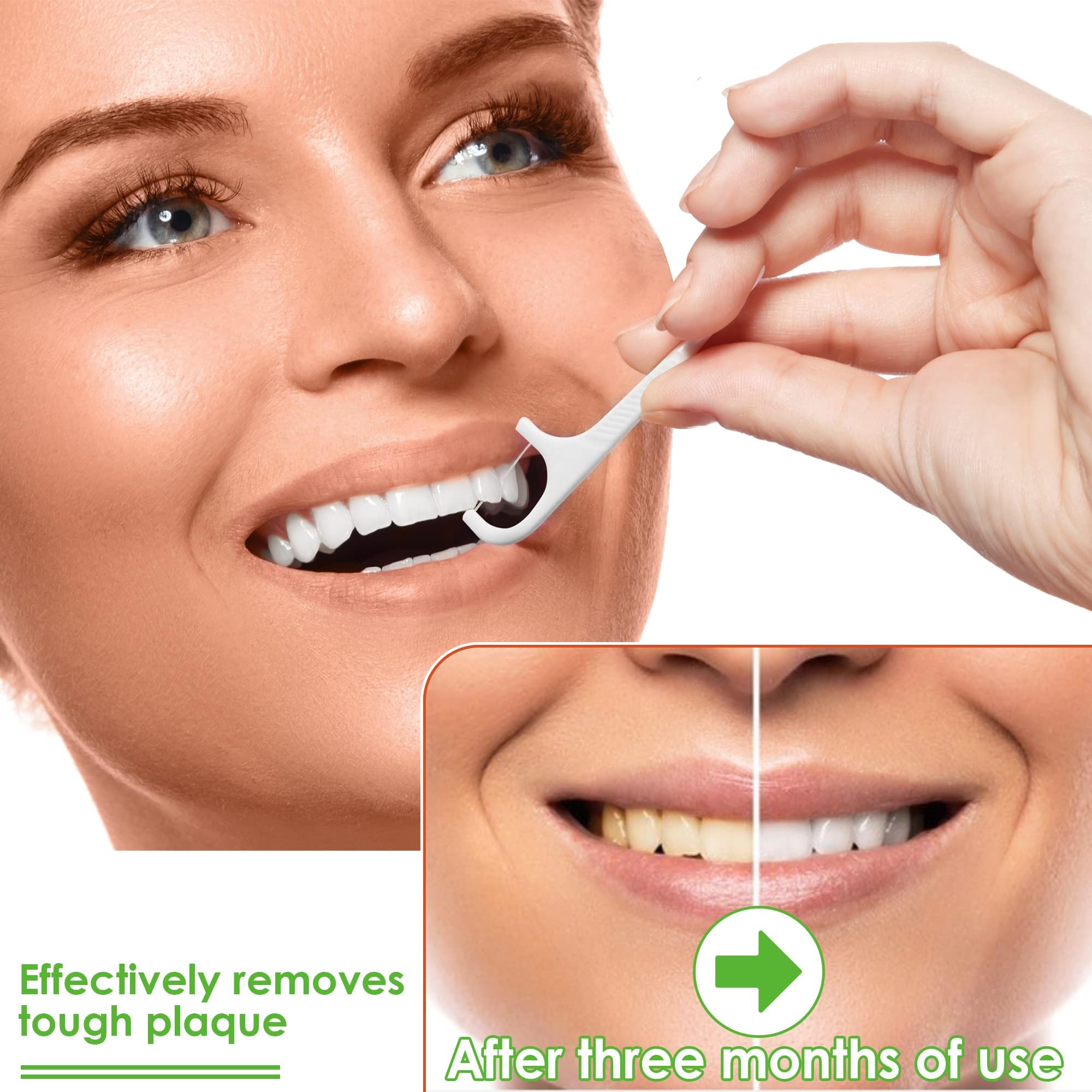 2-in-1 flossing tool with built-in toothpick end