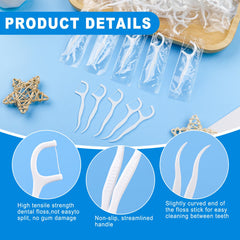 Dental floss picks with toothpick end for hard-to-reach areas