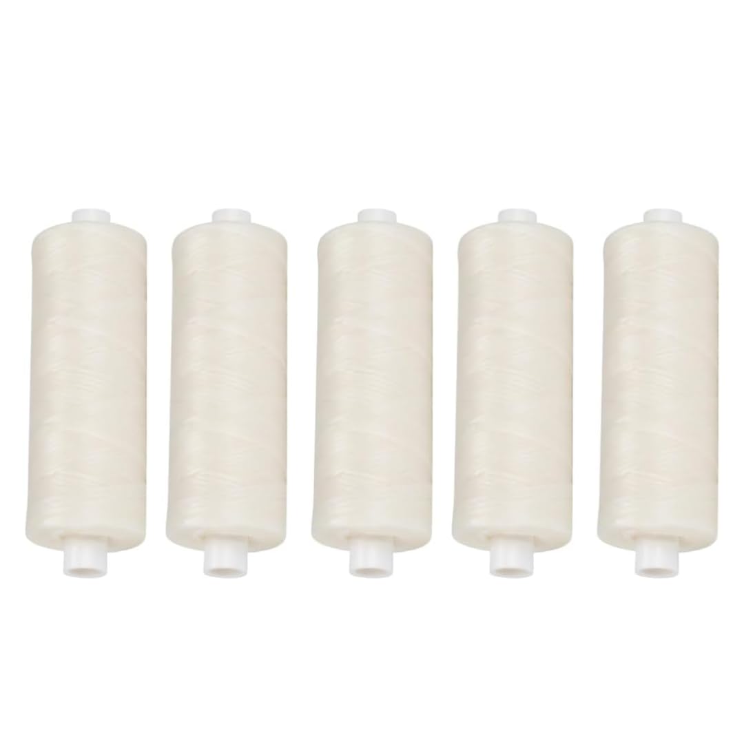 Mint waxed dental floss refill 200 yards in a green translucent dispenser, 5-pack front view