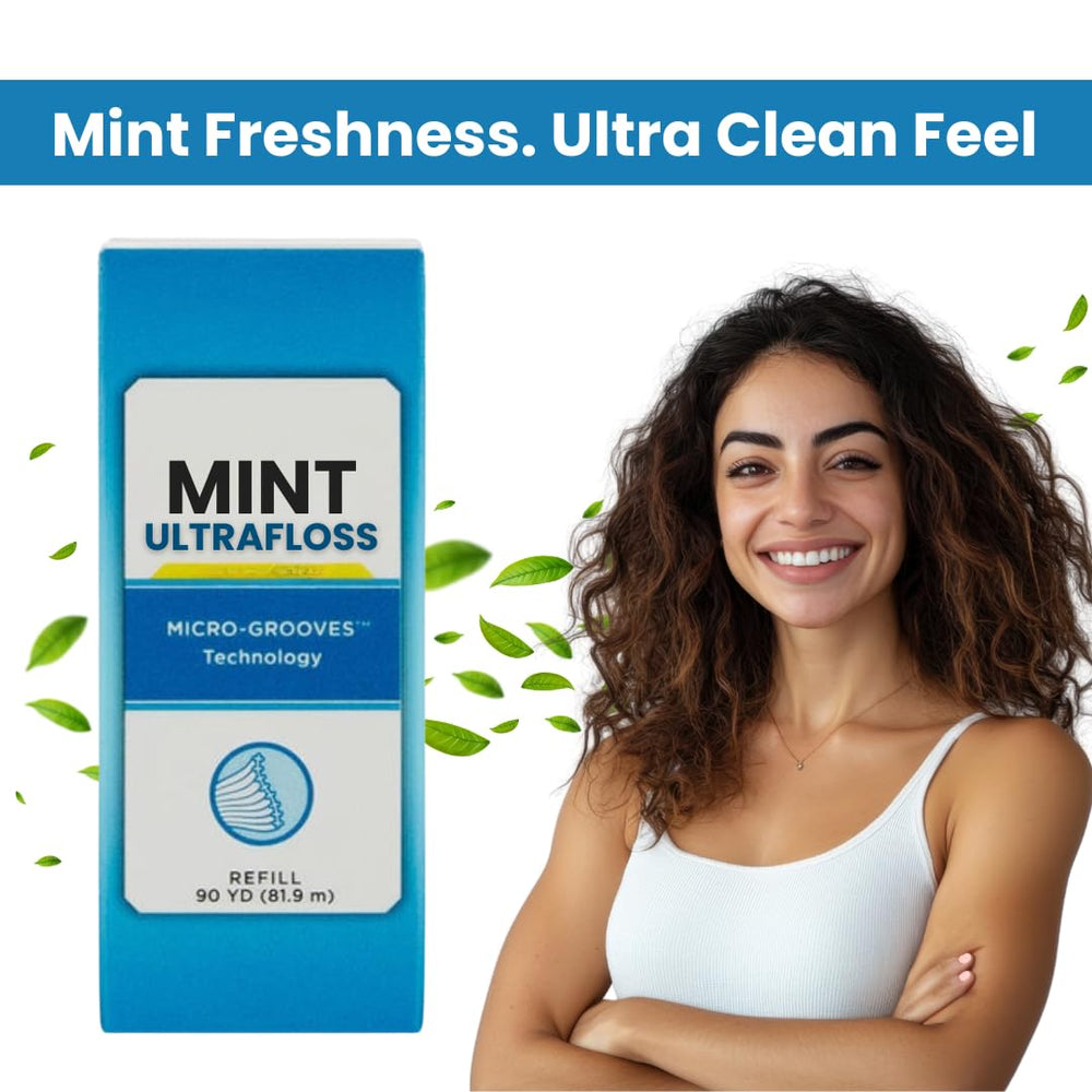 Glide-through dental floss between teeth 90 yards