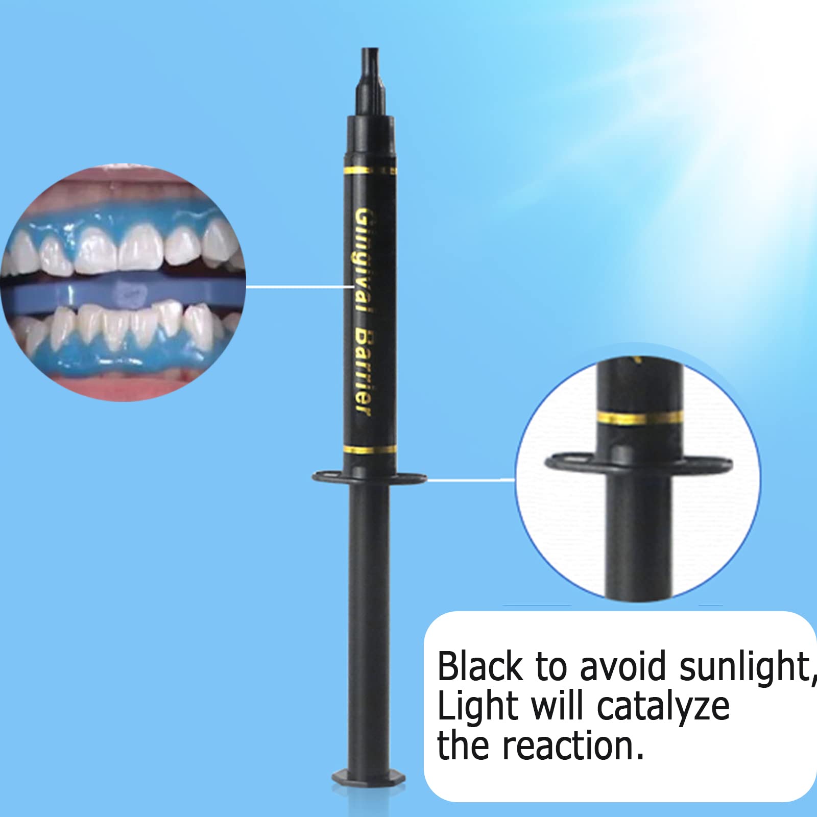 Metal tips for precise application of gum barrier gel