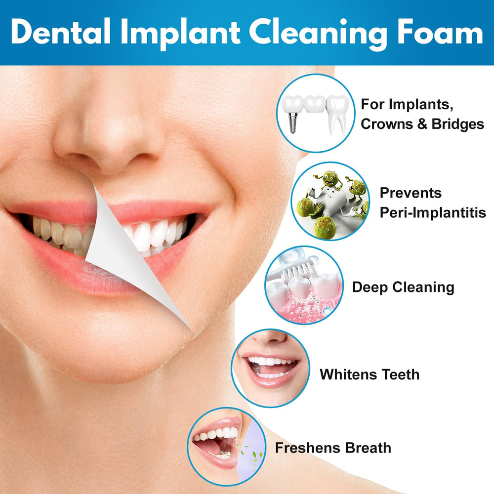 Foam penetrating gaps between implants and crowns