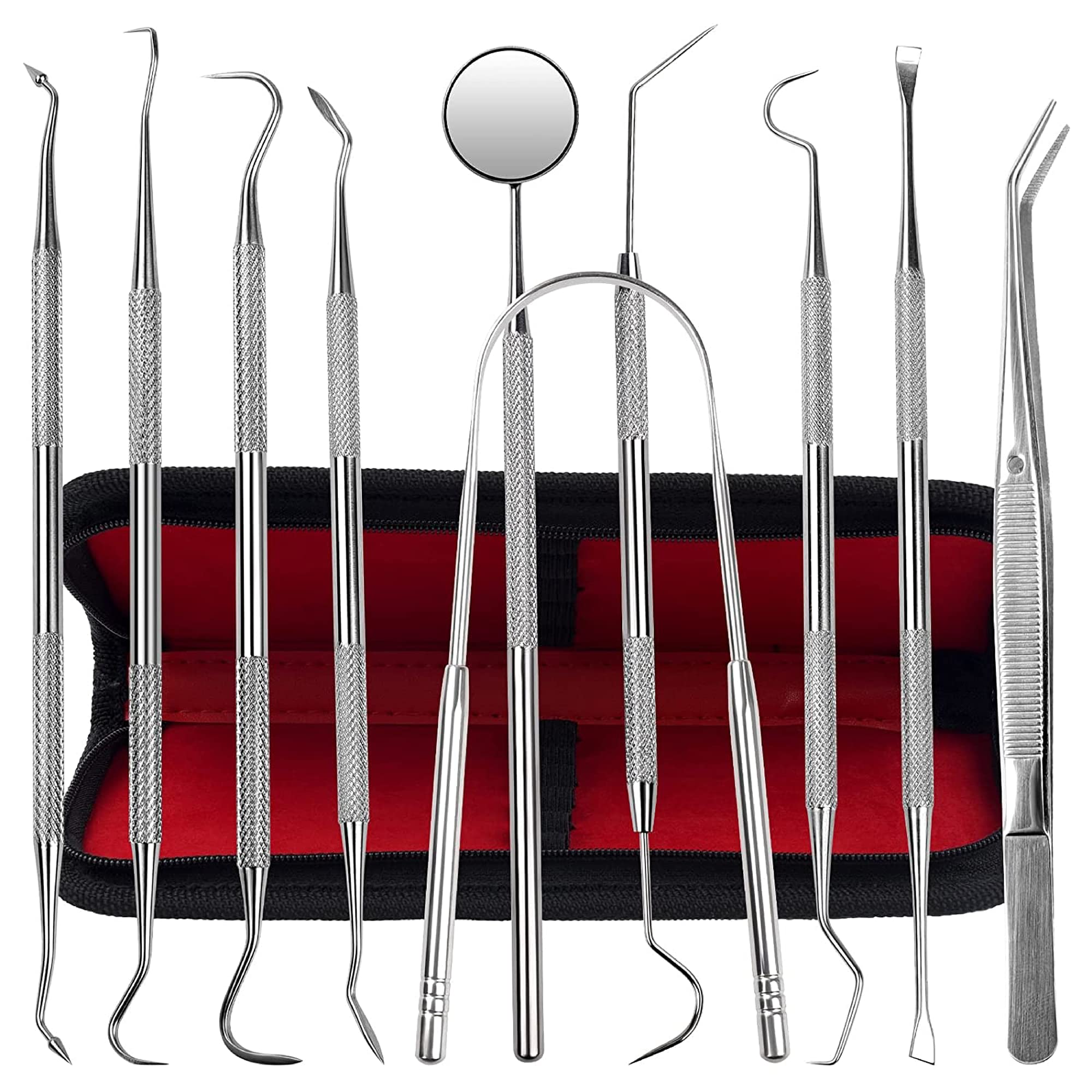 10-pack stainless steel plaque remover set for dental care