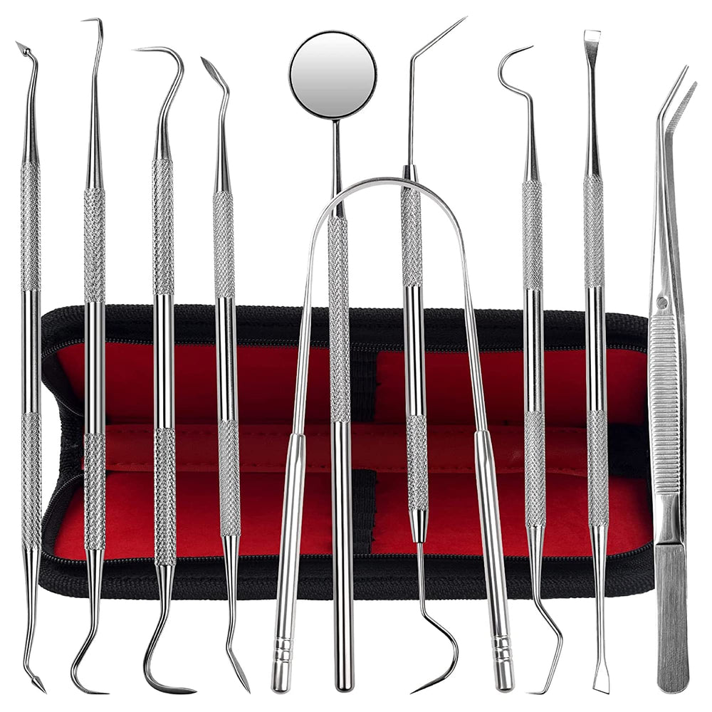 10-pack stainless steel plaque remover set for dental care