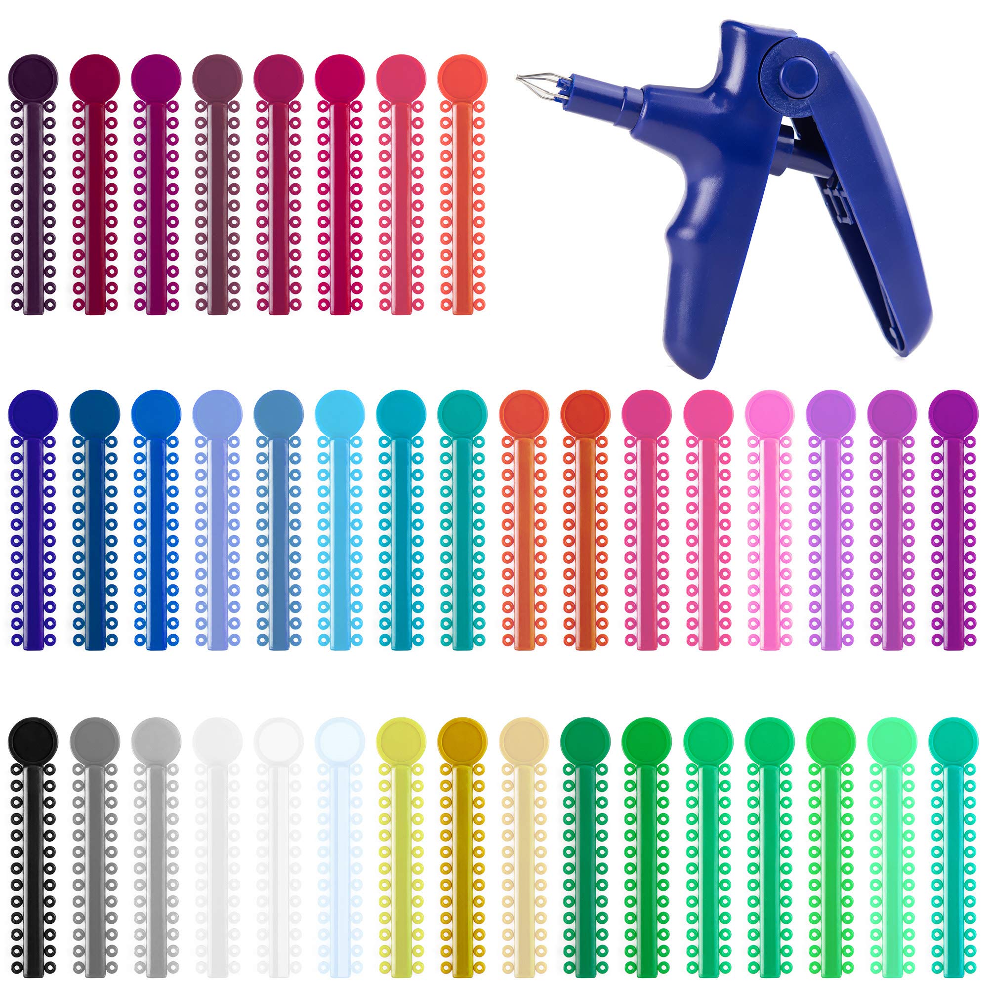 Blue dental orthodontic ligature gun with slip-proof handle