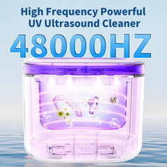Ultrasonic cleaner with 4 UV LEDs for enhanced cleaning