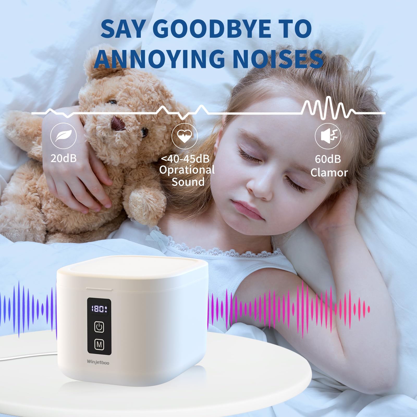 Compact ultrasonic cleaner suitable for small items like toothbrush heads