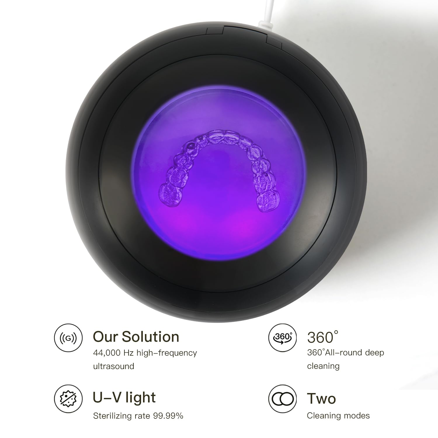 UV lamp integrated in the ultrasonic cleaner