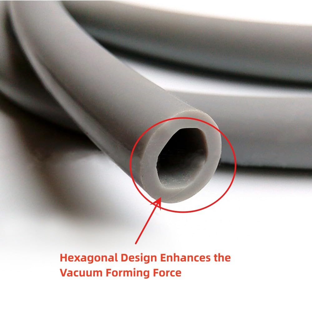 Dental suction silicone tube weak tube - 1.5m length, close-up hexagonal design