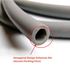 Dental suction silicone tube weak tube - 1.5m length, close-up hexagonal design