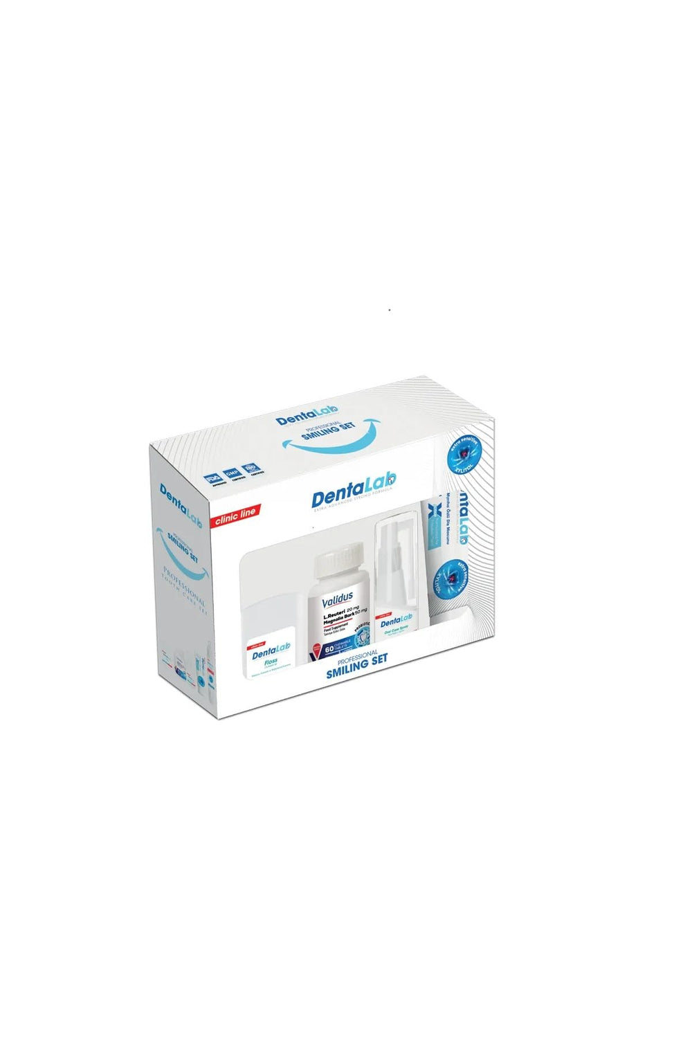 DentaLab SmilingSet full premium oral care kit displayed in an elegant box