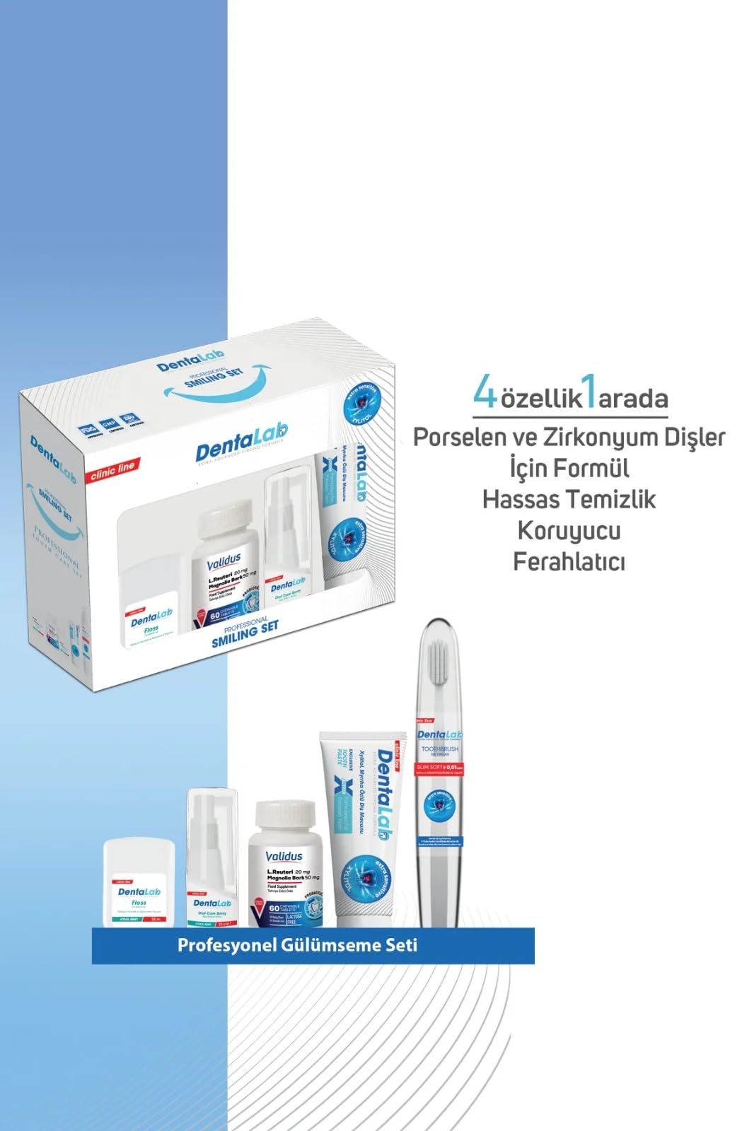 Validus probiotic chewable tablets with L. Reuteri in SmilingSet