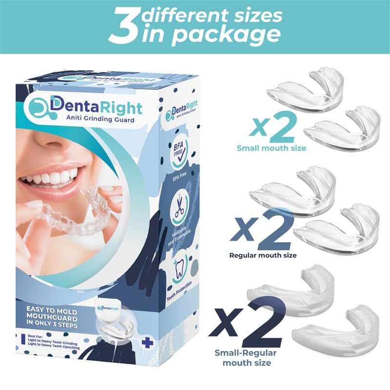Mouthguards laid out in pack showing six pieces