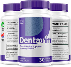 Dentavim All Natural Vitamins for oral protection – packaging and bottle
