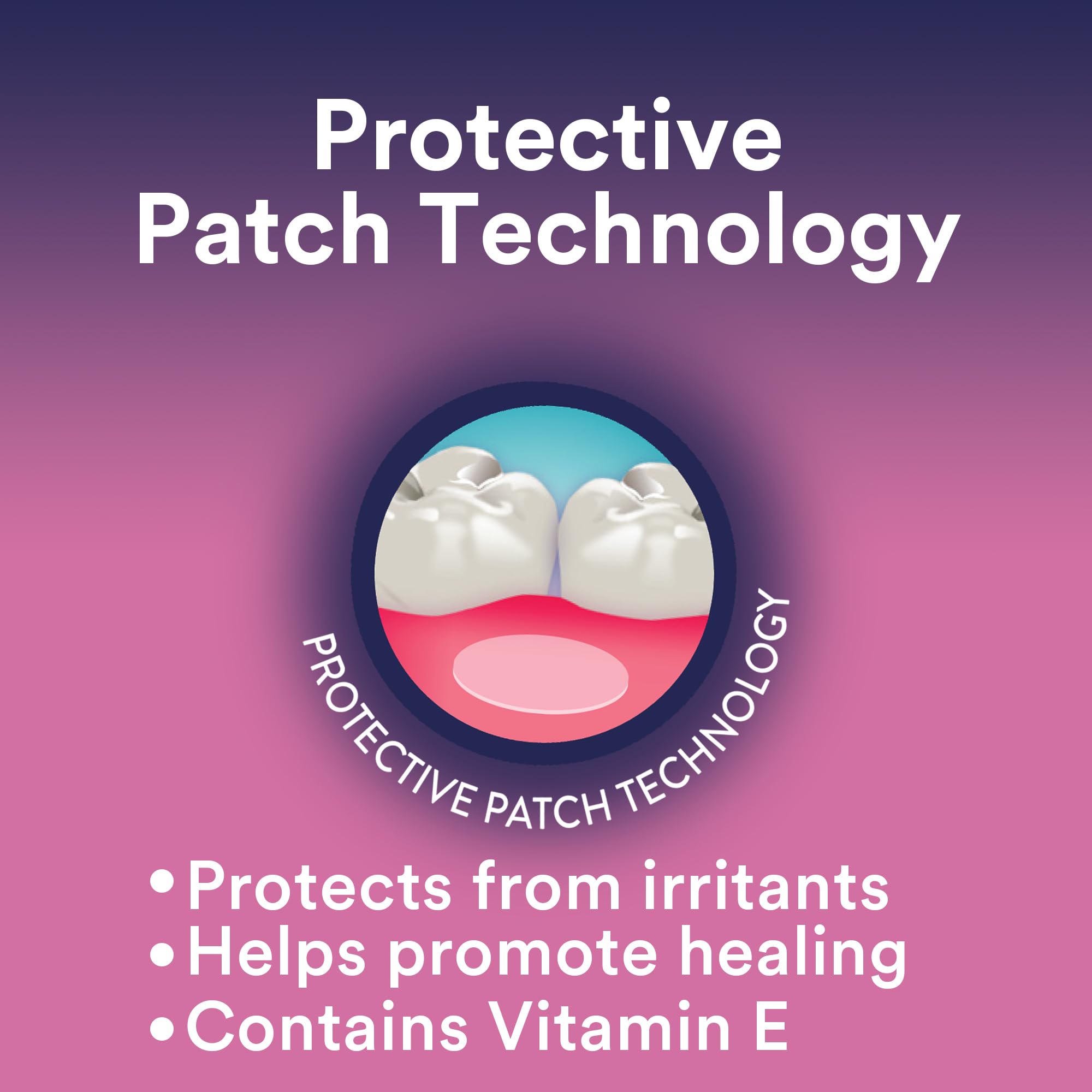 Applying a DenTek Canker Relief patch to a sore