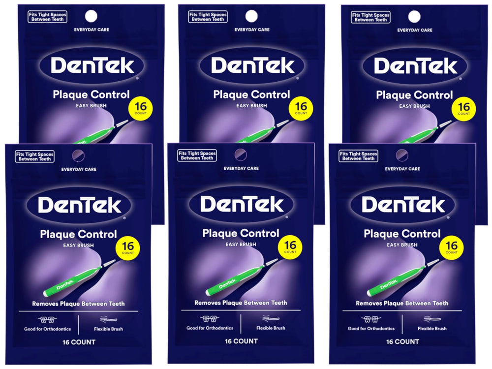 Dentek Easy Brush Cleaners Extra Tight Spaces 16 Count 6 Pack box