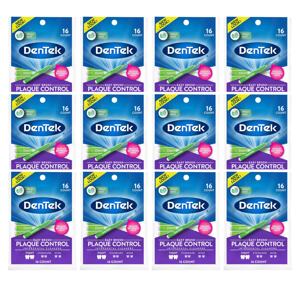Front view of DenTek Easy Brush Control Interdental Cleaners Fresh Mint packaging
