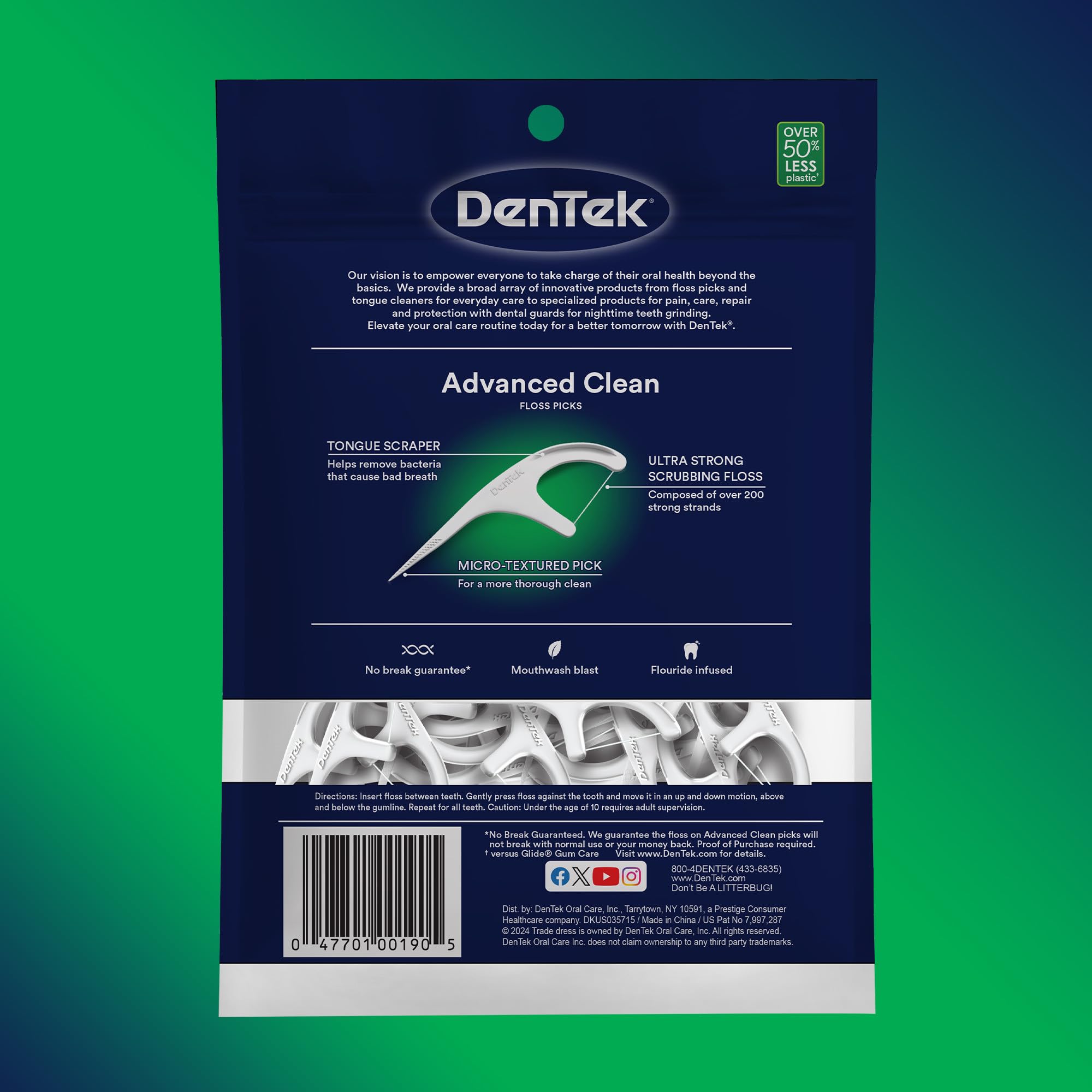 Sealed 6-pack packaging of DenTek triple clean floss picks 150-count