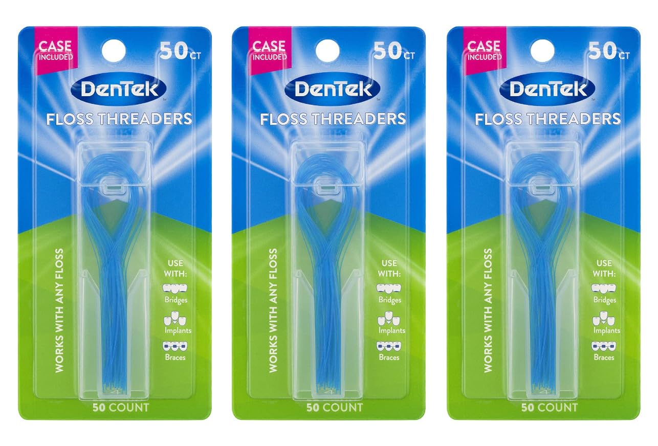 Dentek floss threaders 50 count (3 pack) front view