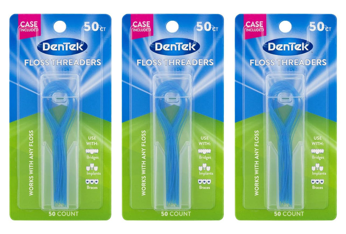 Dentek floss threaders 50 count (3 pack) front view