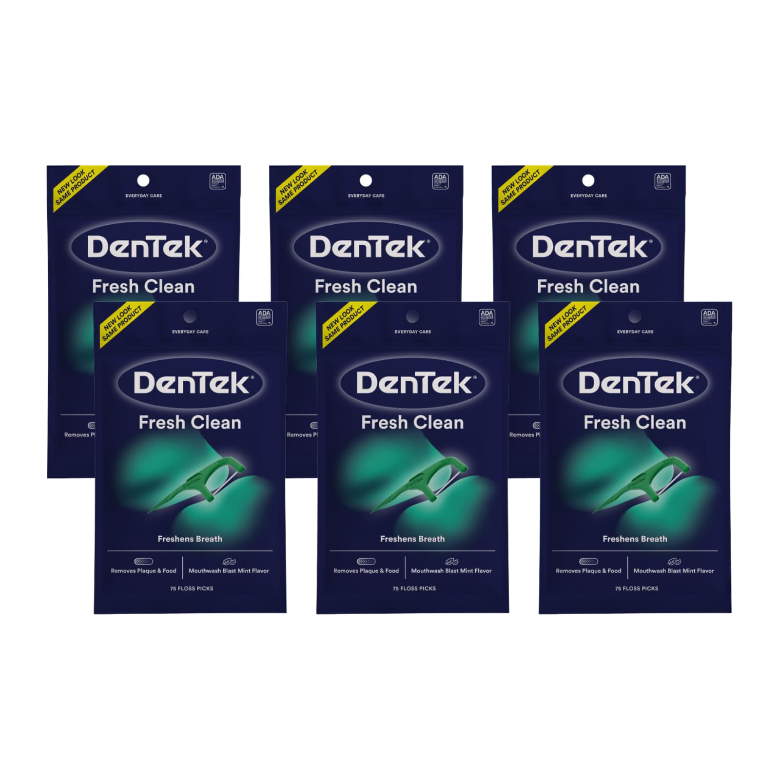 DenTek Fresh Clean Floss Picks 75 Count 6 Pack hero image