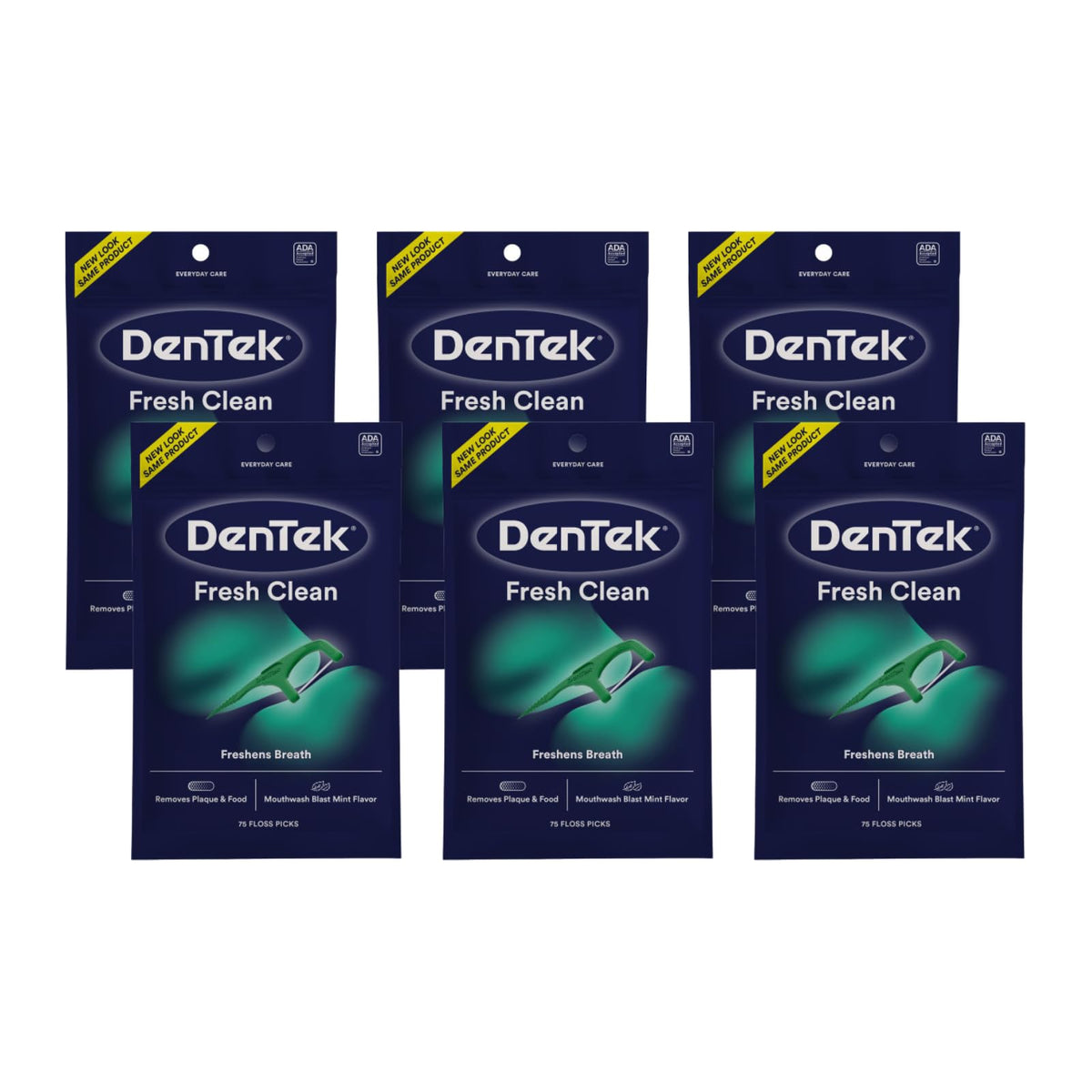 DenTek Fresh Clean Floss Picks 75 Count 6 Pack hero image