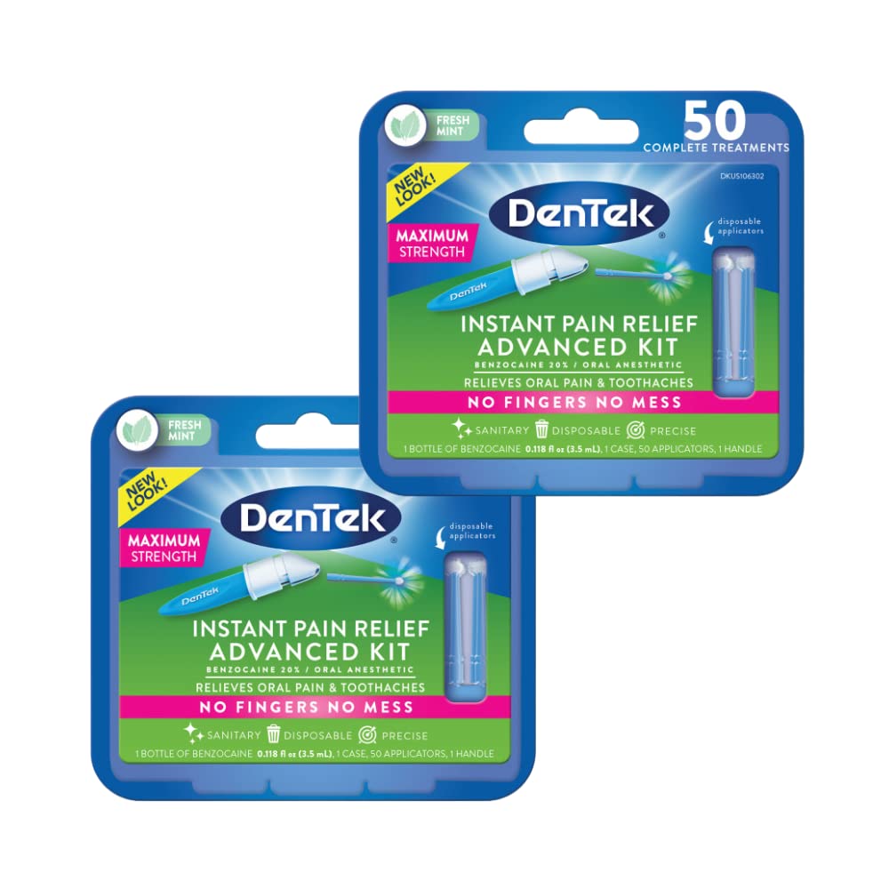 DenTek Instant Oral Pain Relief 2-Pack kit package