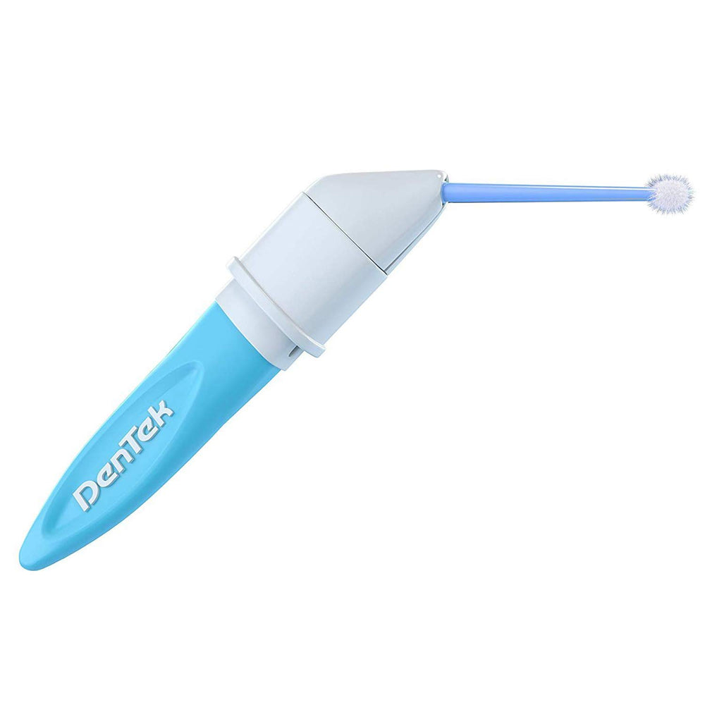 Carrying case included with mint-flavored single-use applicators