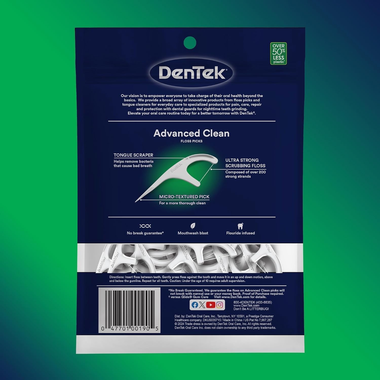 Close-up of DenTek floss with 200+ cleaning strands
