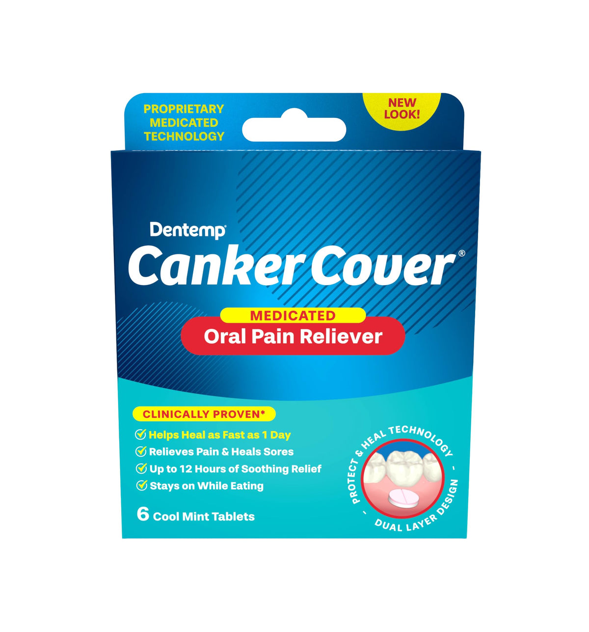 Dentemp Canker Cover patch applied to a canker sore