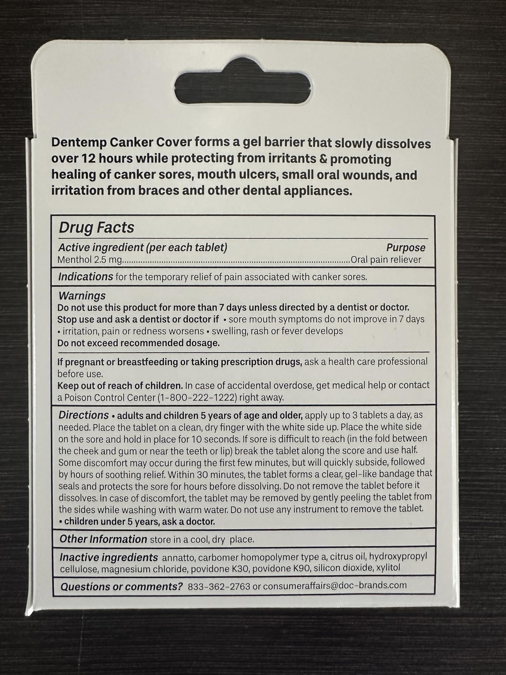 Specialized relief for aphthous stomatitis (canker sores)