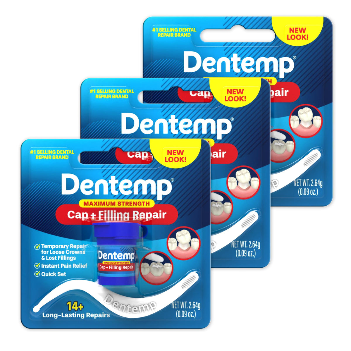 Dentemp Maximum Strength Loose Cap and Lost Filling Repair kit with 2.64 oz and applicator