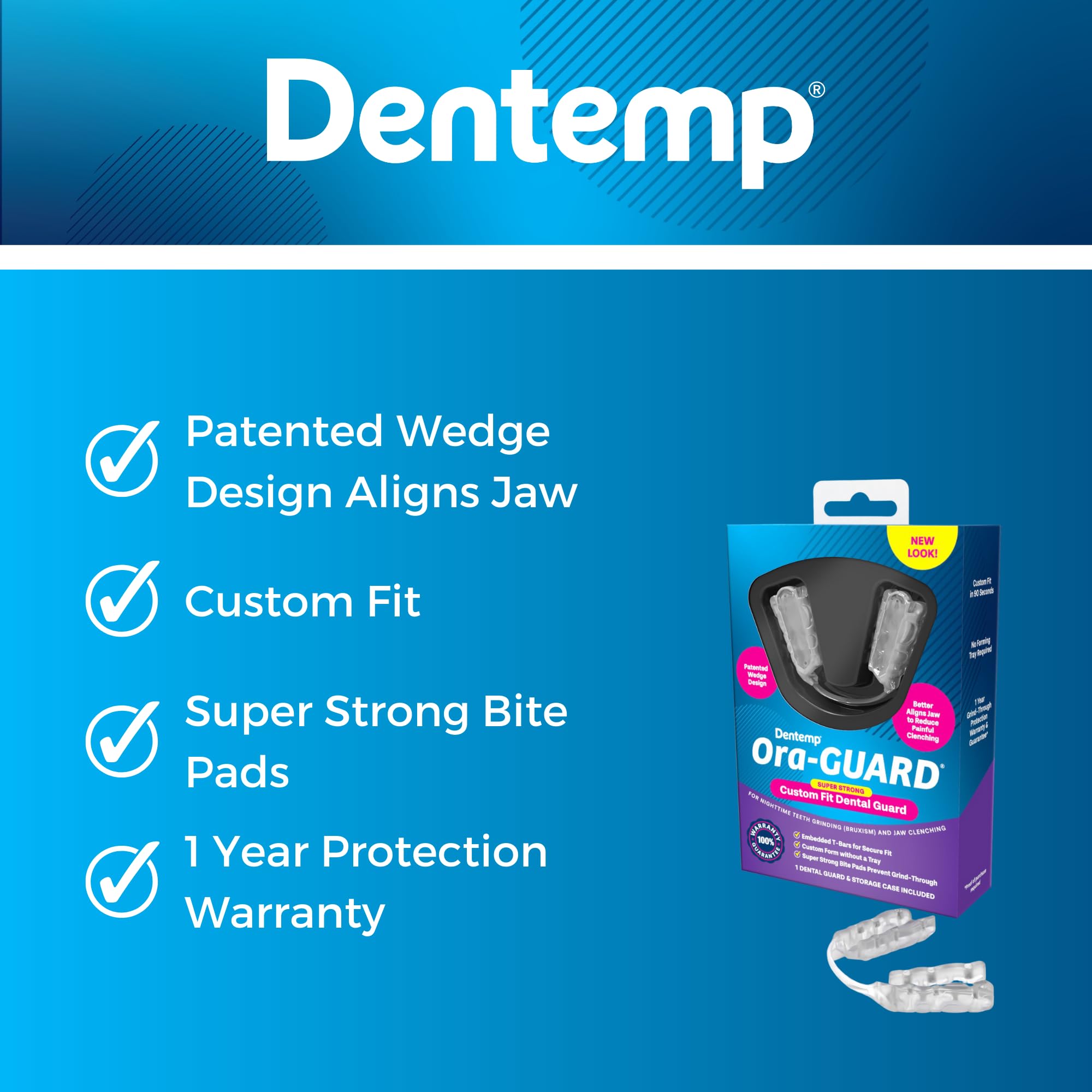 Durable bite pads and material of Dentemp Ora-Guard